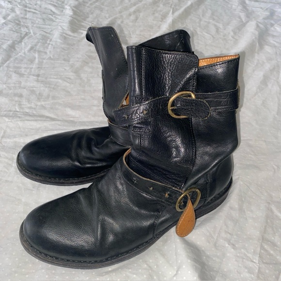 FIORENTINI + BAKER Boots Men’s 8 Eternity F+B Leather Black Italy Missing Strap - Picture 1 of 10
